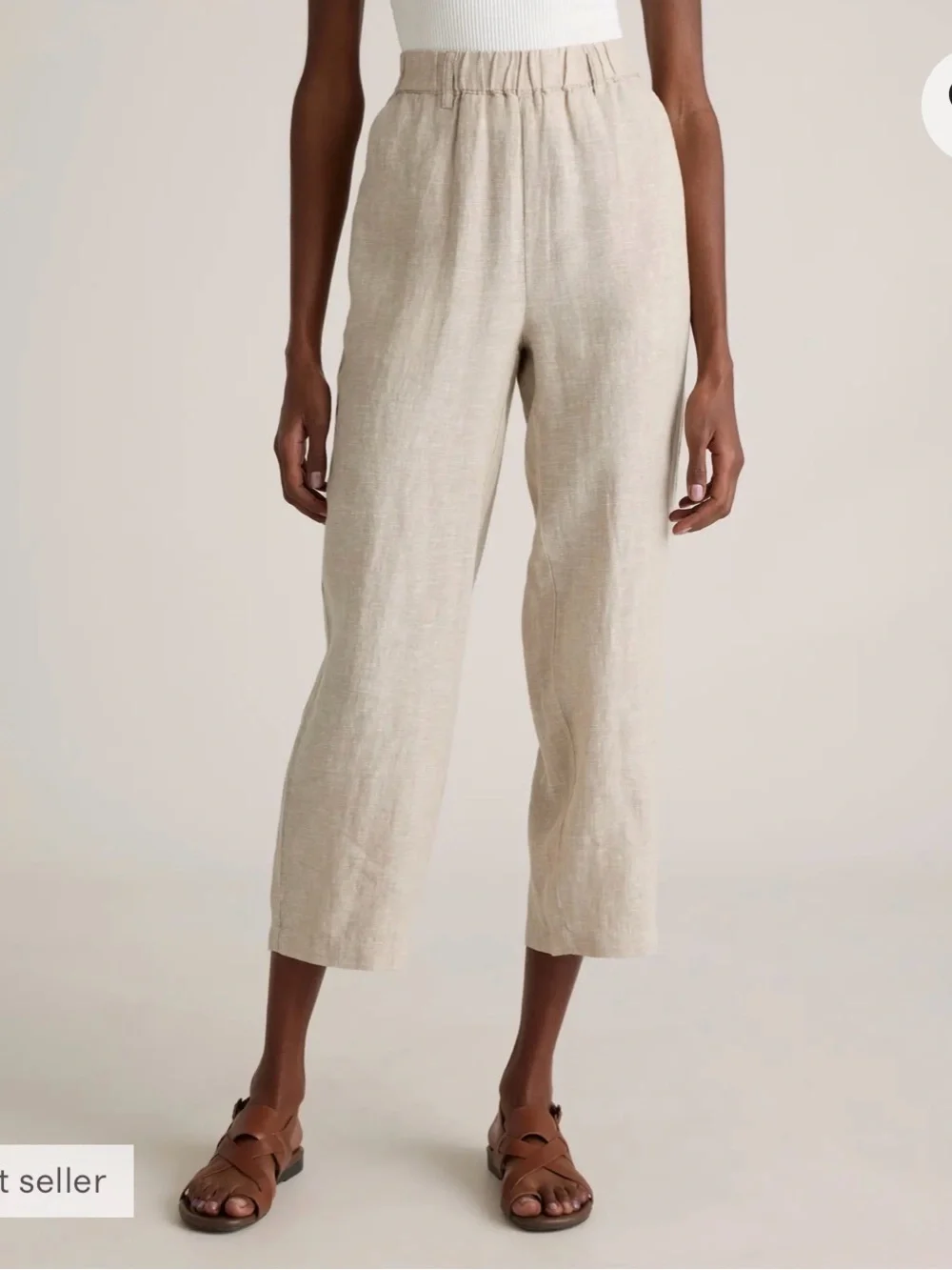 Quince 100% European linen pants size Small - Flax color